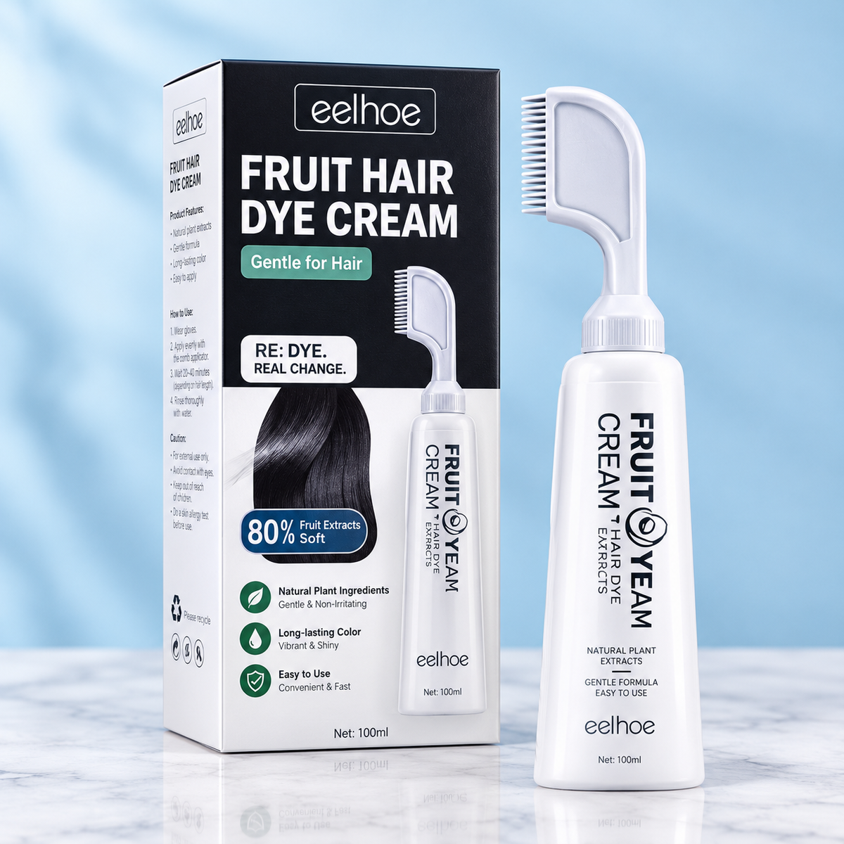 Tinte para canas vegetal eelhoe: Cubre canas naturalmente con tinte frutal.
